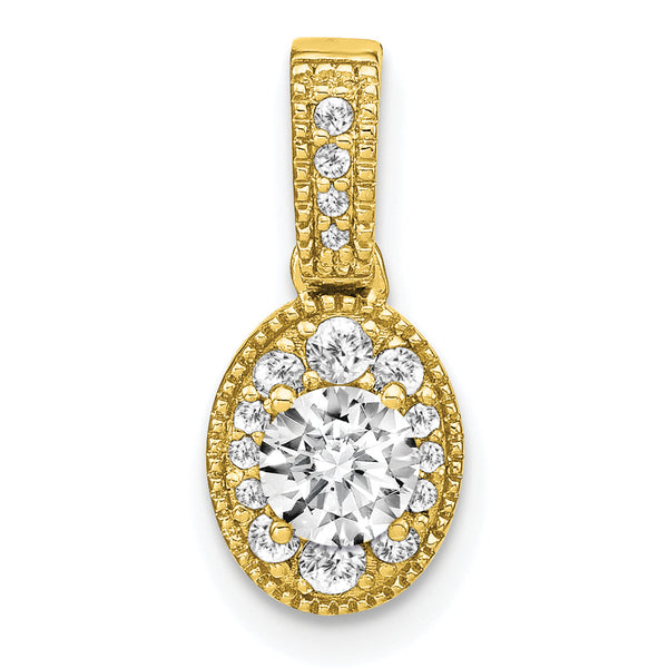 14K Lab Grown Diamond VS/SI GH, Complete Oval Vintage Pendant