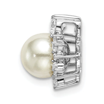 14K White Gold Lab Grown Diamond VS/SI GH, Fancy FWC Pearl Chain Sli