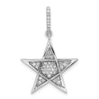 14k White Gold Polished Diamond Star Pendant