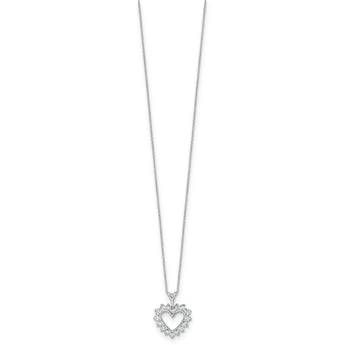 14k White Gold Lab Grown Diamond VS/SI GH, Heart Pendant Necklace