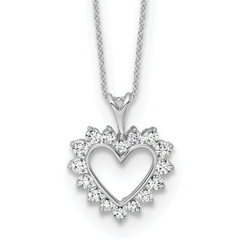 14k White Gold Lab Grown Diamond VS/SI GH, Heart Pendant Necklace