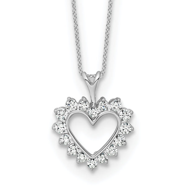 14k White Gold Lab Grown Diamond VS/SI GH, Heart Pendant Necklace