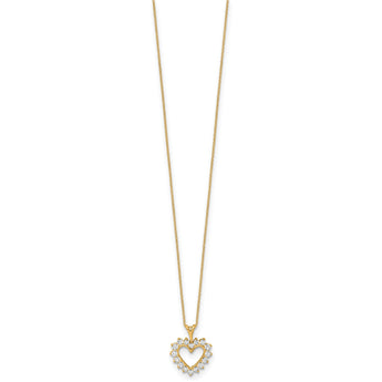14k Lab Grown Diamond VS/SI GH, Heart Pendant Necklace