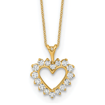 14k Lab Grown Diamond VS/SI GH, Heart Pendant Necklace
