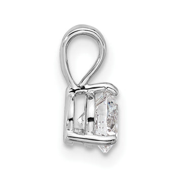 14k White Gold 1 carat Lab Grown Diamond VS/SI+ G+ Three Prong Solitare Pendant - Birthstone Company