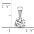 14k White Gold 1 carat Lab Grown Diamond VS/SI+ G+ Three Prong Solitare Pendant - Birthstone Company
