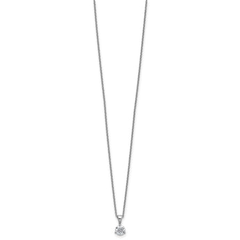 14k White Gold 1/5 carat Lab Grown Diamond VS/SI+ G+ Three Prong Complete 18 inch Solitare Pendant Necklace - Birthstone Company