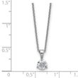 14k White Gold 1/5 carat Lab Grown Diamond VS/SI+ G+ Three Prong Complete 18 inch Solitare Pendant Necklace - Birthstone Company