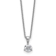 14k White Gold 1/5 carat Lab Grown Diamond VS/SI+ G+ Three Prong Complete 18 inch Solitare Pendant Necklace - Birthstone Company