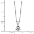 14k White Gold 1 carat Lab Grown Diamond VS/SI+ G+ Three Prong 18 inch Solitare Pendant Necklace - Birthstone Company
