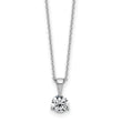 14k White Gold 1 carat Lab Grown Diamond VS/SI+ G+ Three Prong 18 inch Solitare Pendant Necklace - Birthstone Company