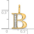10K Diamond Letter B Initial Pendant