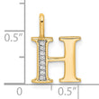 10K Diamond Letter H Initial Pendant