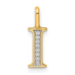 10K Diamond Letter I Initial Pendant