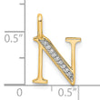 10K Diamond Letter N Initial Pendant