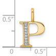 10K Diamond Letter P Initial Pendant