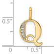 10K Diamond Letter Q Initial Pendant