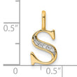 10K Diamond Letter S Initial Pendant