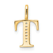 10K Diamond Letter T Initial Pendant