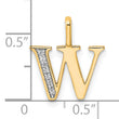 10K Diamond Letter W Initial Pendant
