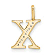 10K Diamond Letter X Initial Pendant