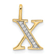 10K Diamond Letter X Initial Pendant