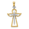 14k Two-tone Polished Diamond Cross