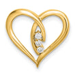 14k Diamond Polished Heart Chain Slide