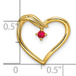 14k Polished Ruby Heart Chain Slide