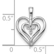 14k White Gold Polished Heart Diamond Pendant