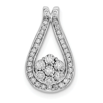 14K White Gold Lab Grown Diamond Polished Fancy Chain Slide