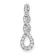 10k White Gold Diamond Twist Chain Slide