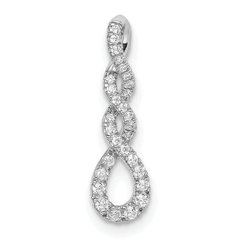 10k White Gold Diamond Twist Chain Slide