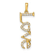 14k Polished LOVE Diamond Pendant