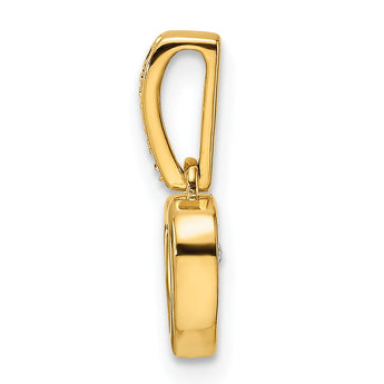 14k Diamond Polished Heart Dangle Pendant