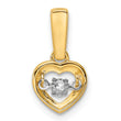 14k Diamond Polished Heart Dangle Pendant