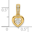 14k Diamond Polished Heart Dangle Pendant