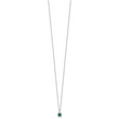 14k White Gold 1/10 carat Lab Grown Diamond VS/SI+ G+ and Created Emerald Complete Pendant Necklace