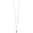 14k 1/10 carat Lab Grown Diamond VS/SI+ G+ and Created Emerald Complete Pendant Necklace