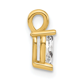 14K Lab Grown Diamond VS/SI GH, 6.25x4.2mm Pear Solitaire Pendant