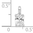 14K White Gold Lab Grown Diamond VS/SI GH, 6.45x4.55mm Oval  Solitaire Pend