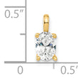 14K Lab Grown Diamond VS/SI GH, 6.45x4.55mm Oval Solitaire Pendan
