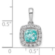 14K White Gold Lab Grown Diamond and Cr Paraiba Halo Pendant