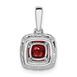 14k White Gold 1/4 carat Lab Grown Diamond VS/SI+ G+ January Birthstone Garnet Halo Pendant - Birthstone Company