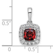 14k White Gold 1/4 carat Lab Grown Diamond VS/SI+ G+ January Birthstone Garnet Halo Pendant - Birthstone Company