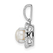 14k White Gold 1/4 carat Lab Grown Diamond VS/SI+ G+ June Birthstone Freshwater Cultered Pearl Halo Pendant - Birthstone Company