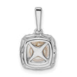 14k White Gold 1/4 carat Lab Grown Diamond VS/SI+ G+ June Birthstone Freshwater Cultered Pearl Halo Pendant - Birthstone Company