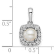 14k White Gold 1/4 carat Lab Grown Diamond VS/SI+ G+ June Birthstone Freshwater Cultered Pearl Halo Pendant - Birthstone Company