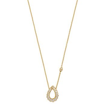14K Lab Grown Diamond VS/SI GH, Teardrop Necklace