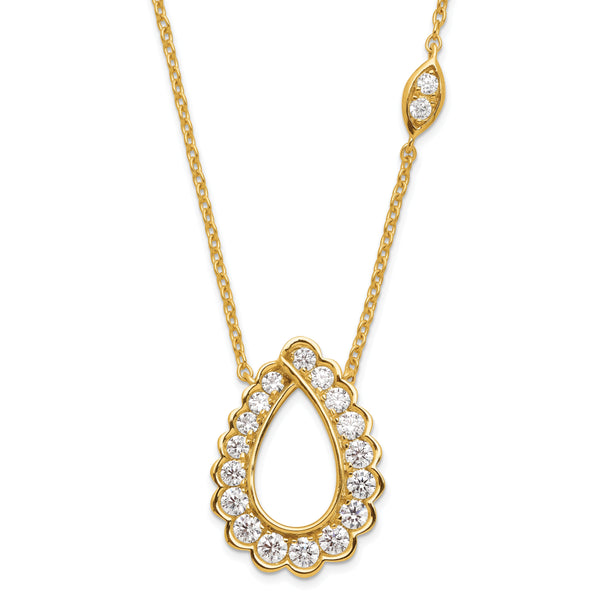 14K Lab Grown Diamond VS/SI GH, Teardrop Necklace
